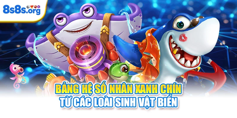 Bảng hệ số nhân xanh chín từ các loài sinh vật biển